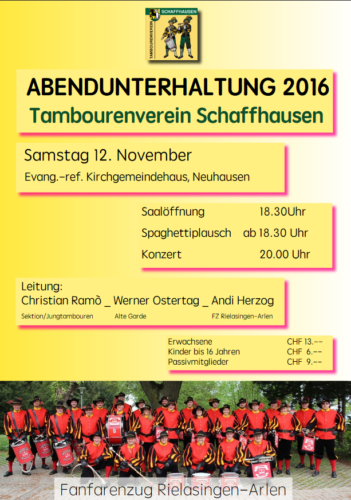 12.11.2016 Auftritt beim Schaffhauser Tambourenverein